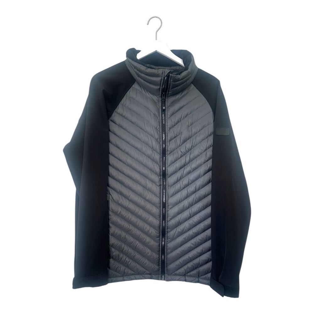 TUMI Quilted Softshell Jacket Gray Black Size XL